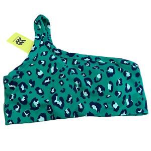 All in Motion Women's Green Leopard Print Asymmetrical Sports Bra - Medium - NWT